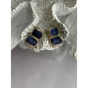 Vintage 950 Sterling Silver Sodalite Earrings